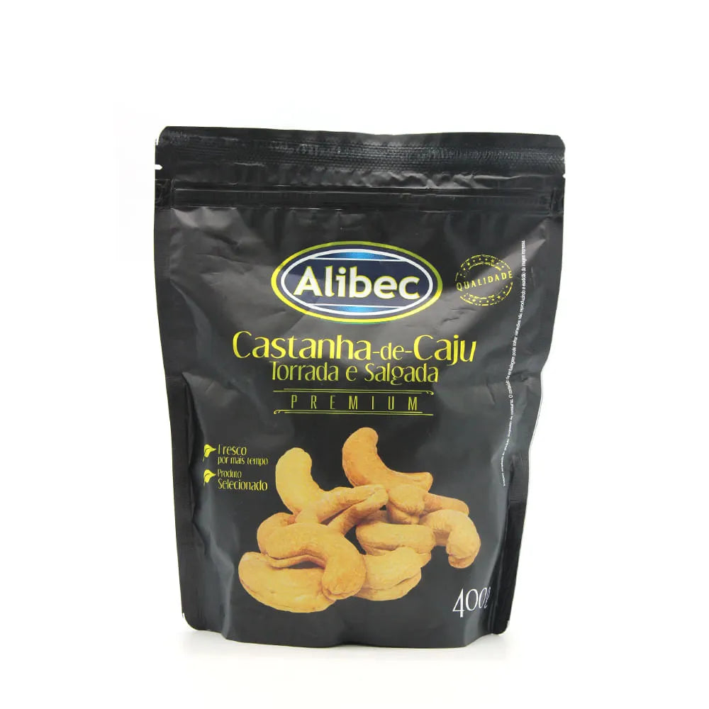 Alibec Premium Roasted & Salted Cashew Nuts, 400 g / 0.88 lb Bag