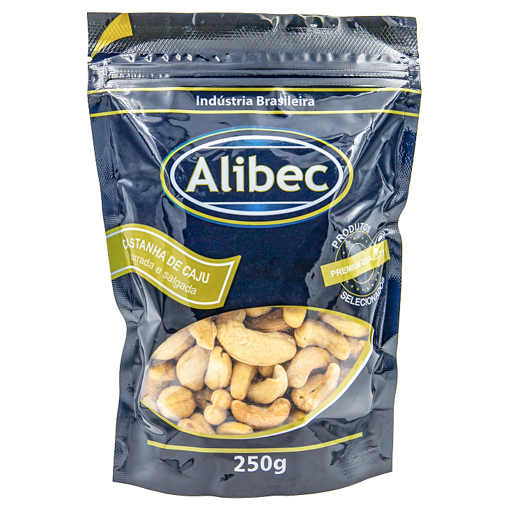 Alibec Roasted & Salted Cashew Nuts W1, 250 g / 8.8 oz Bag
