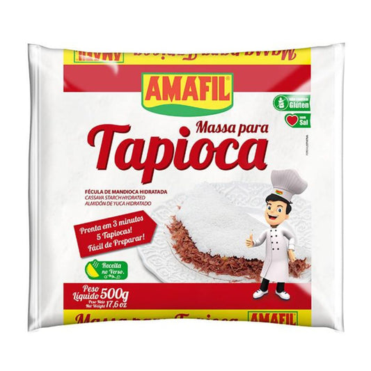 Amafil Farinha de Tapioca Hidratada Sem Glúten 500 g / 1,1 lb Saco