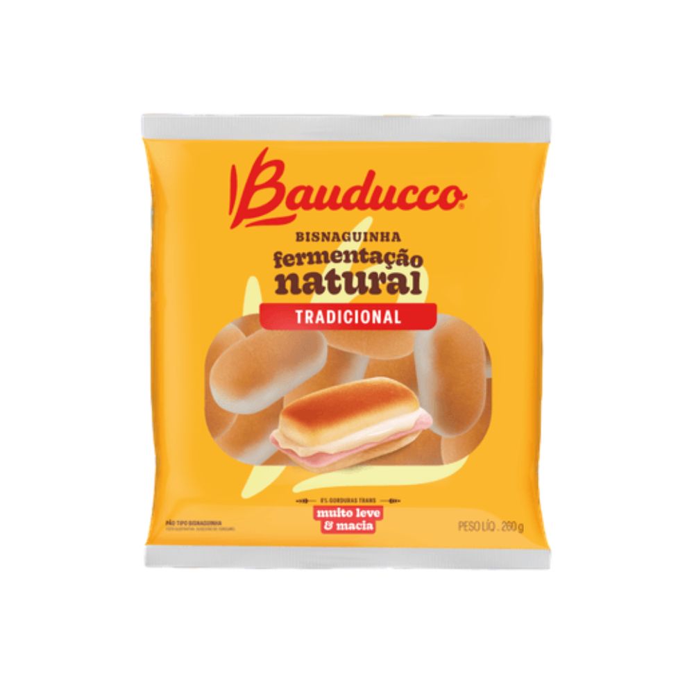 Bauducco Pão Bisnaguinha Original, Saco 260 g / 9.2 oz