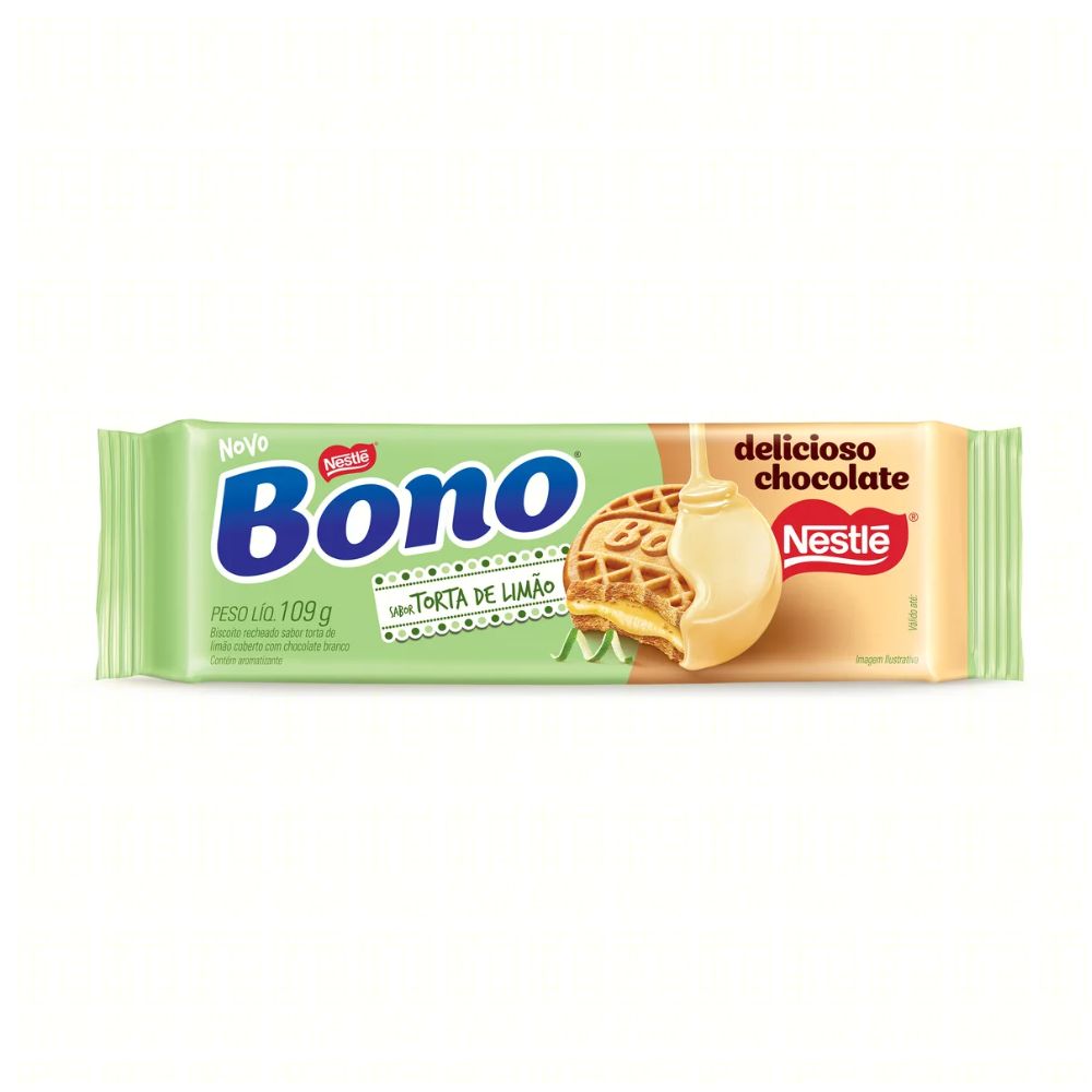 Bono Lemon Pie Filled Biscuit with White Chocolate Coating, 109 g / 3.8 oz Pack