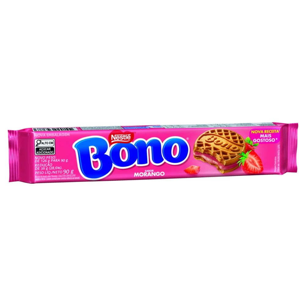 Bono Strawberry Filled Cookies, 90 g / 3.17 oz Pack
