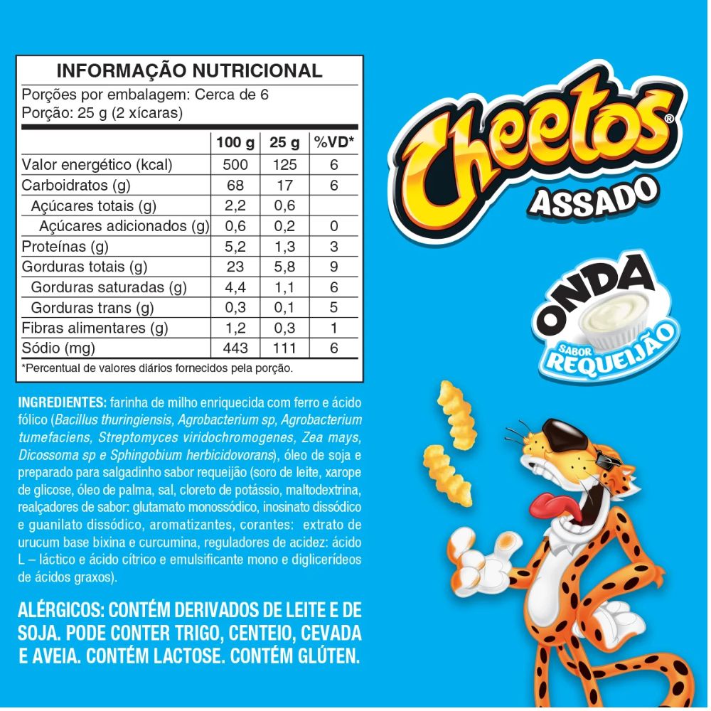 Cheetos Onda Requeijão Cheese Flavored Corn Snack, 160 g / 5.64 oz Pack