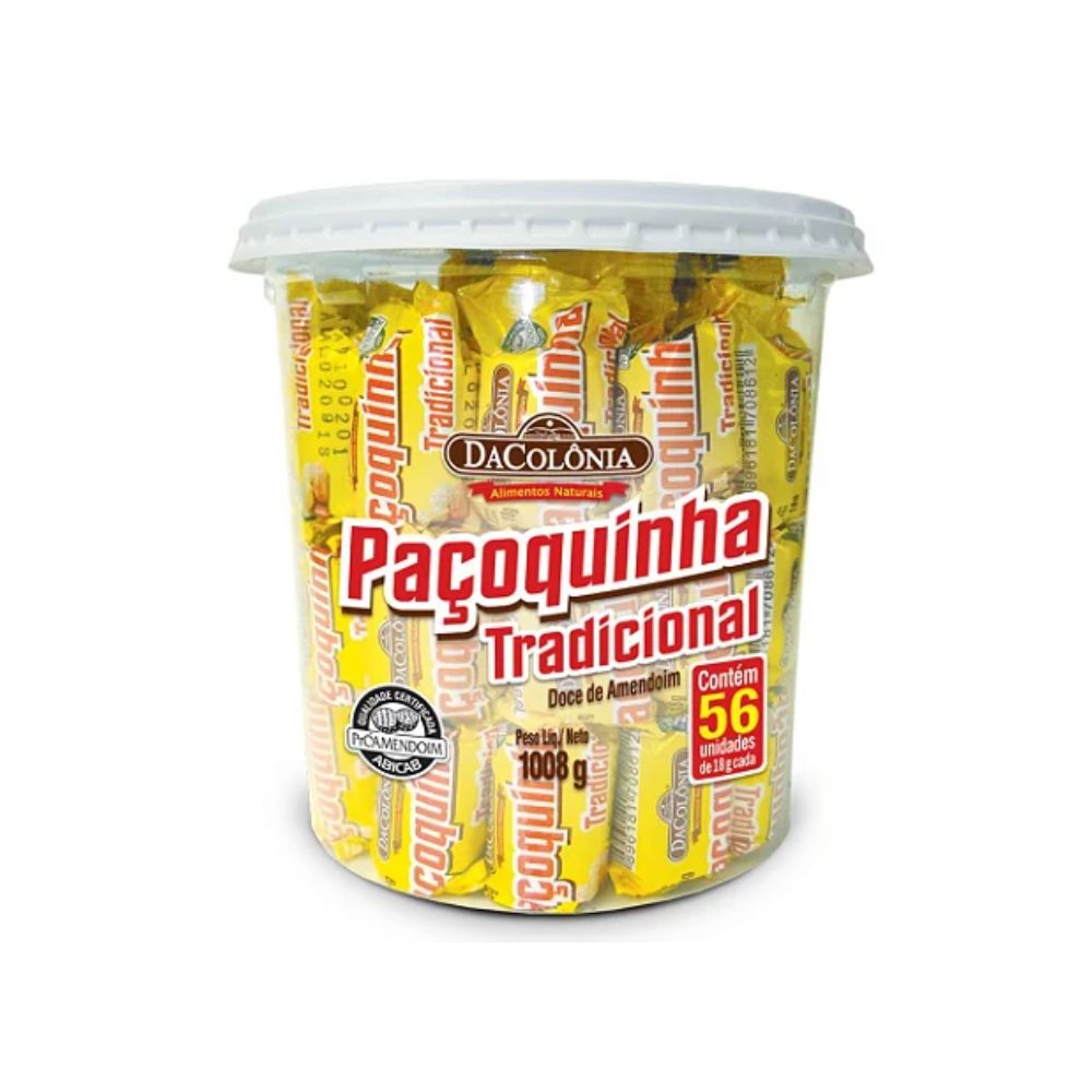 DaColônia Pacoquinha dulce tradicional de maní, bolsa de 1 kg/2,2 lb