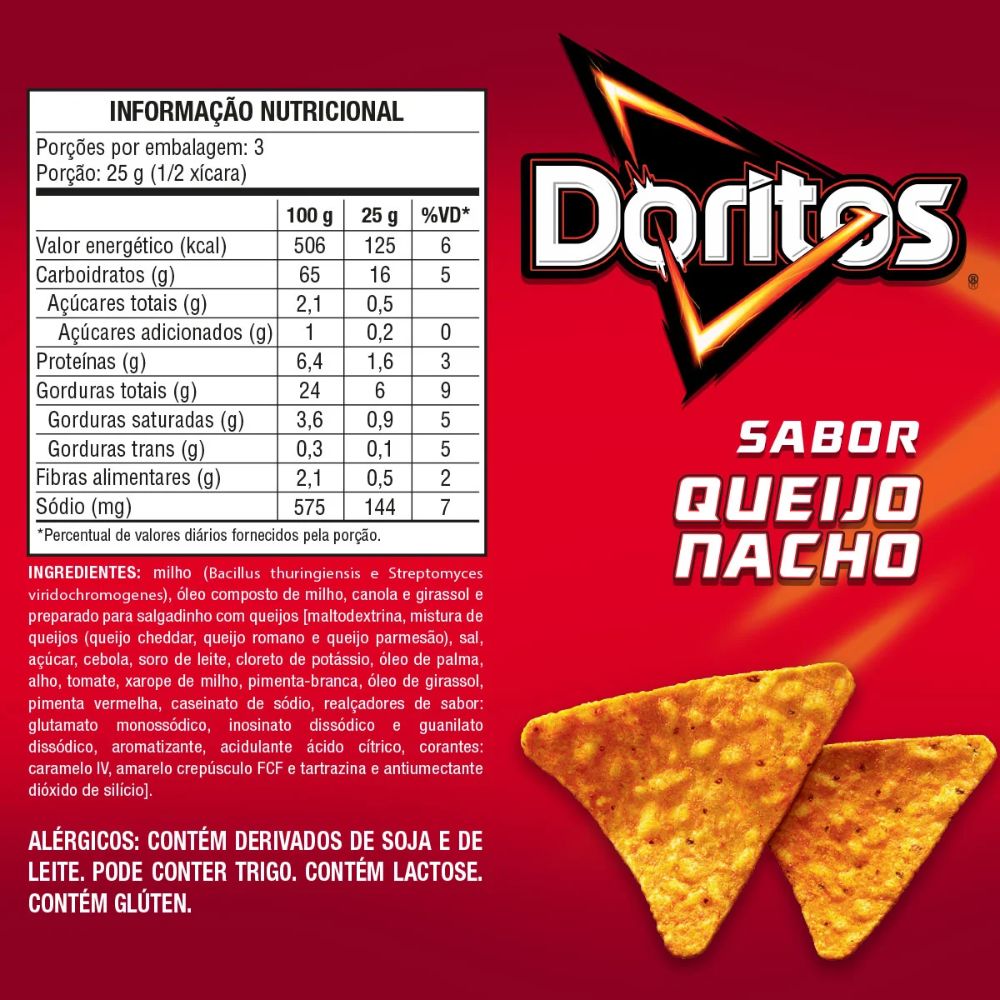Doritos Nacho Cheese Corn Snack 75 g / 2.6 oz Bag