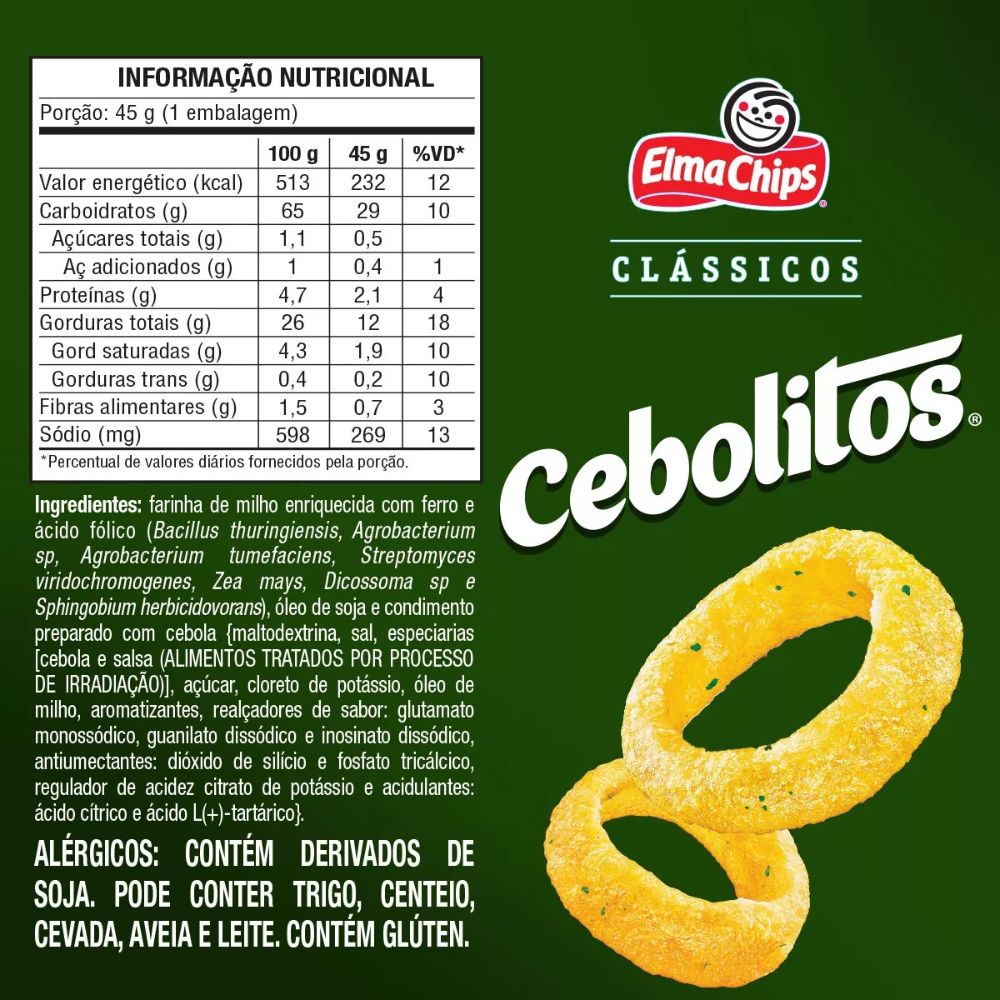 Elma Chips Cebolitos Onion Corn Snack, 45 g / 1.6 oz Bag