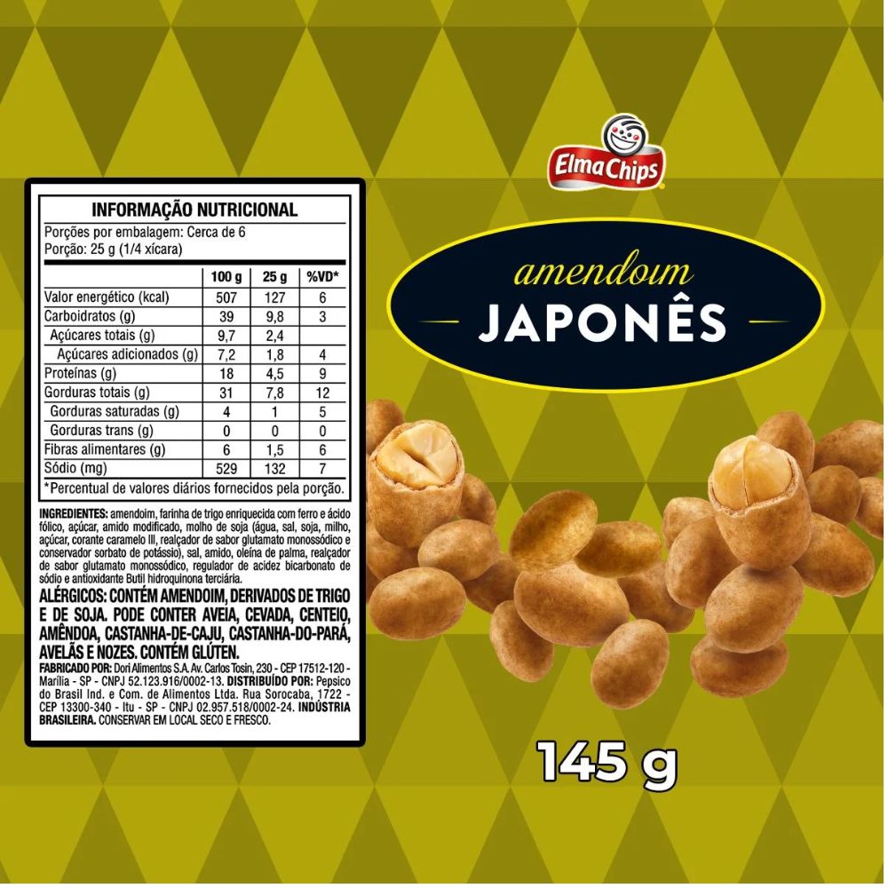 Elma Chips Japanese Style Peanuts, 145 g / 5.1 oz Bag