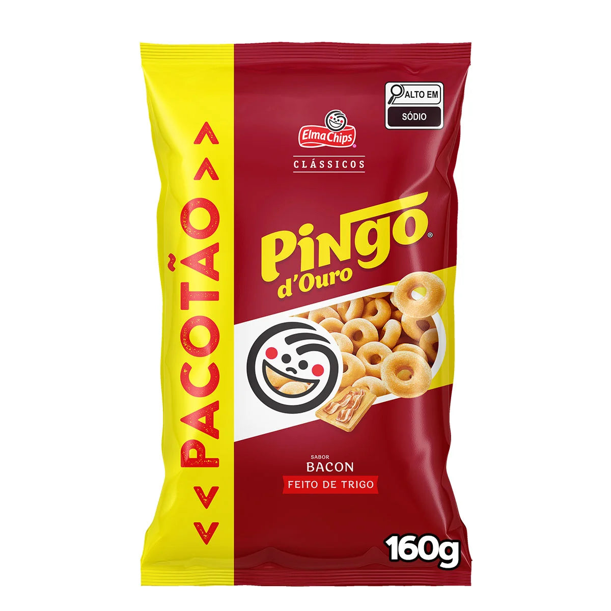 Elma Chips Pingo d'Ouro Clássicos Salgadinho de Trigo Bacon, 160 g / 5.6 oz Bag