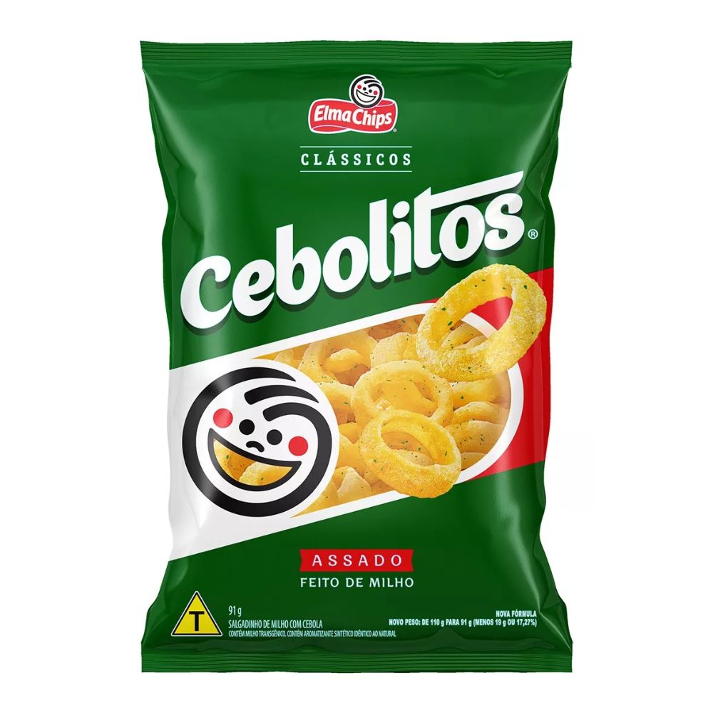 Elma Chips Salgadinho De Milho Sabor Cebola Cebolitos, 91 g / 3.2 oz Bag