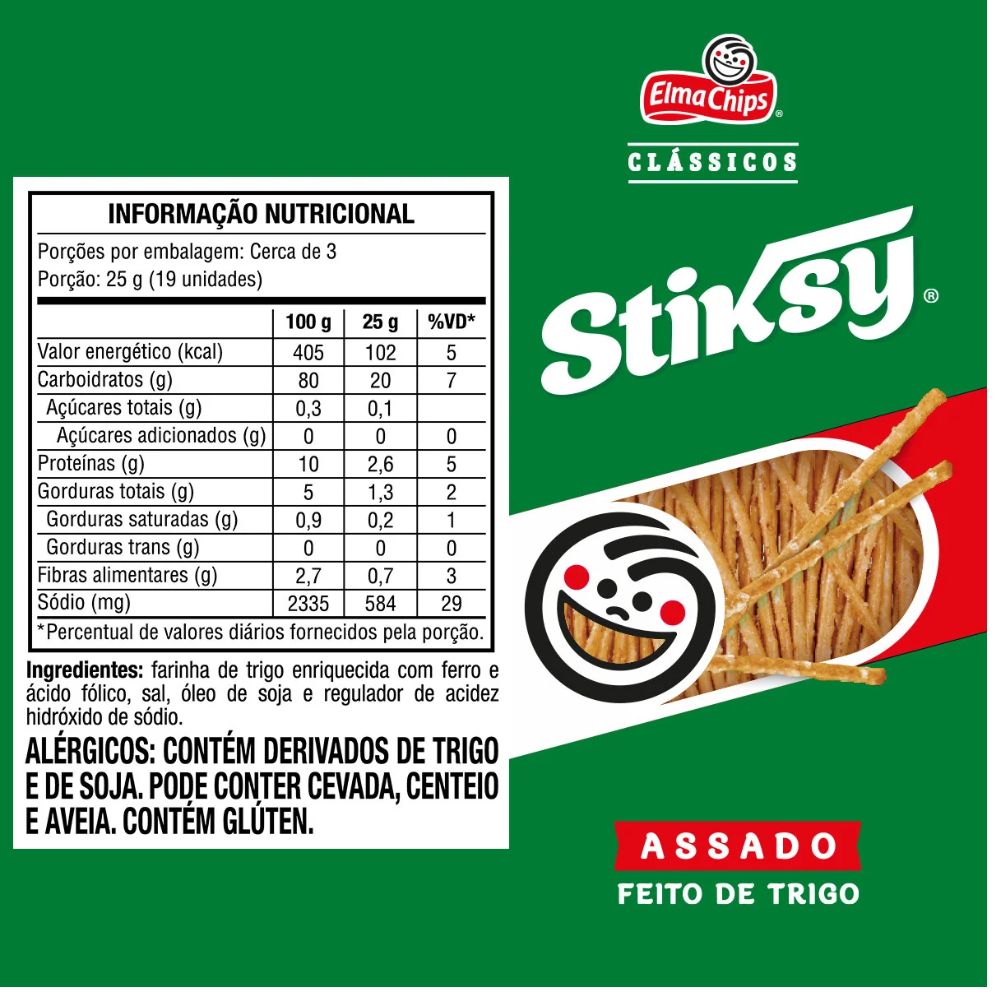 Elma Chips Stiksy Palitinho Salgado, 76 g / 2.7 oz Bag