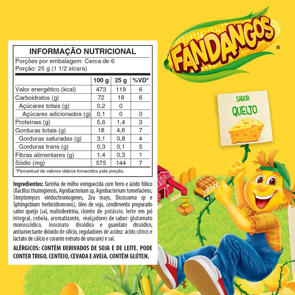 Fandangos Lanche de Milho Com Queijo, Saco de 160 g / 5,64 oz