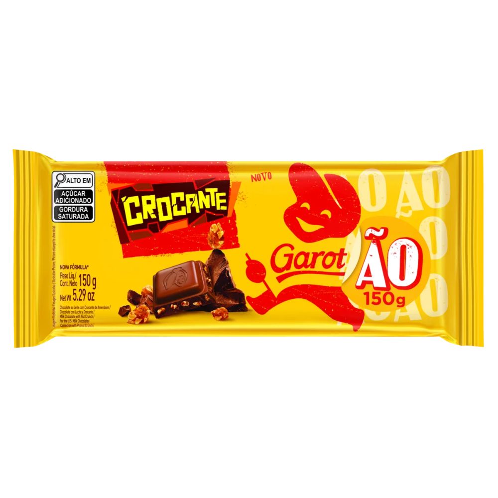Garoto Chocolate ao Leite Crocante, Pacote de 150 g / 5,3 Onças