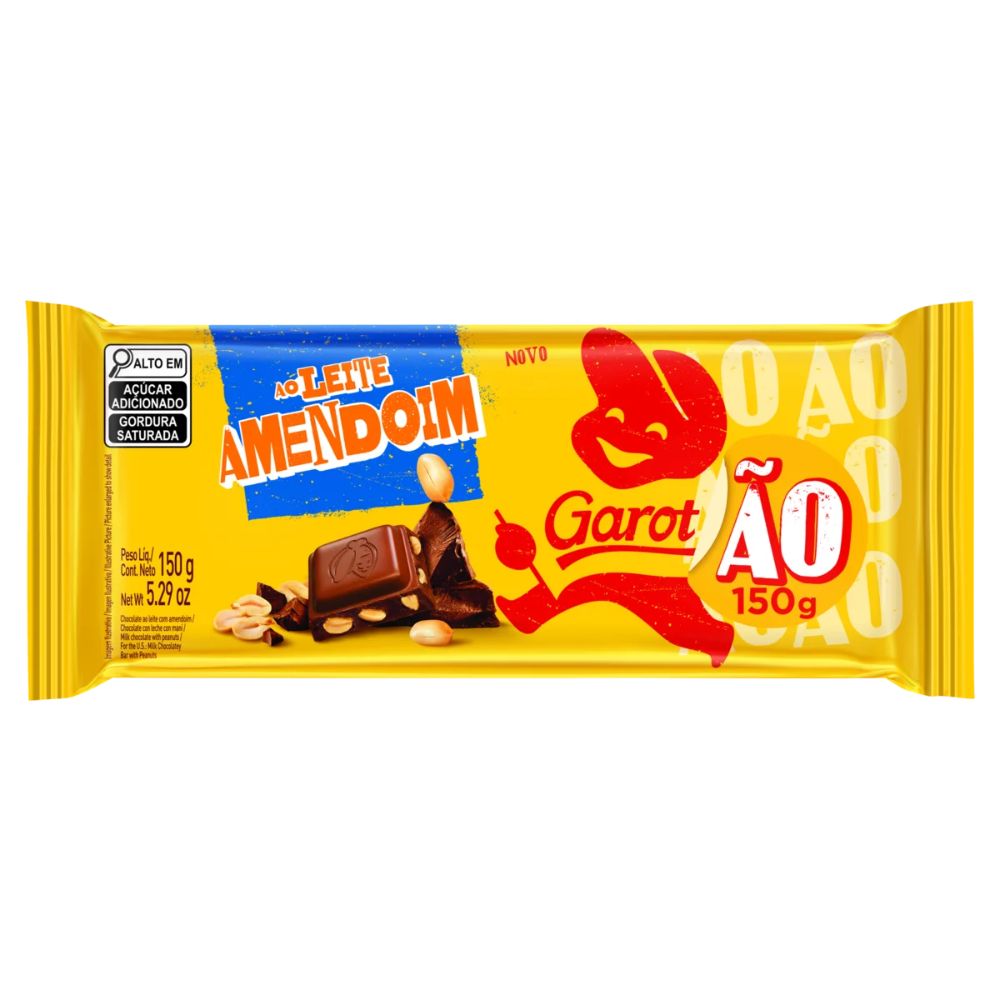 Garoto Chocolate ao Leite Com Amendoim, Pacote de 150 g / 5,3 oz