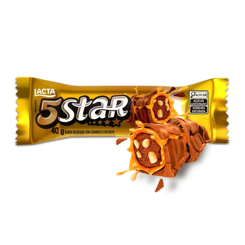 Lacta Barra de Chocolate 5 Estrelas, 40 g