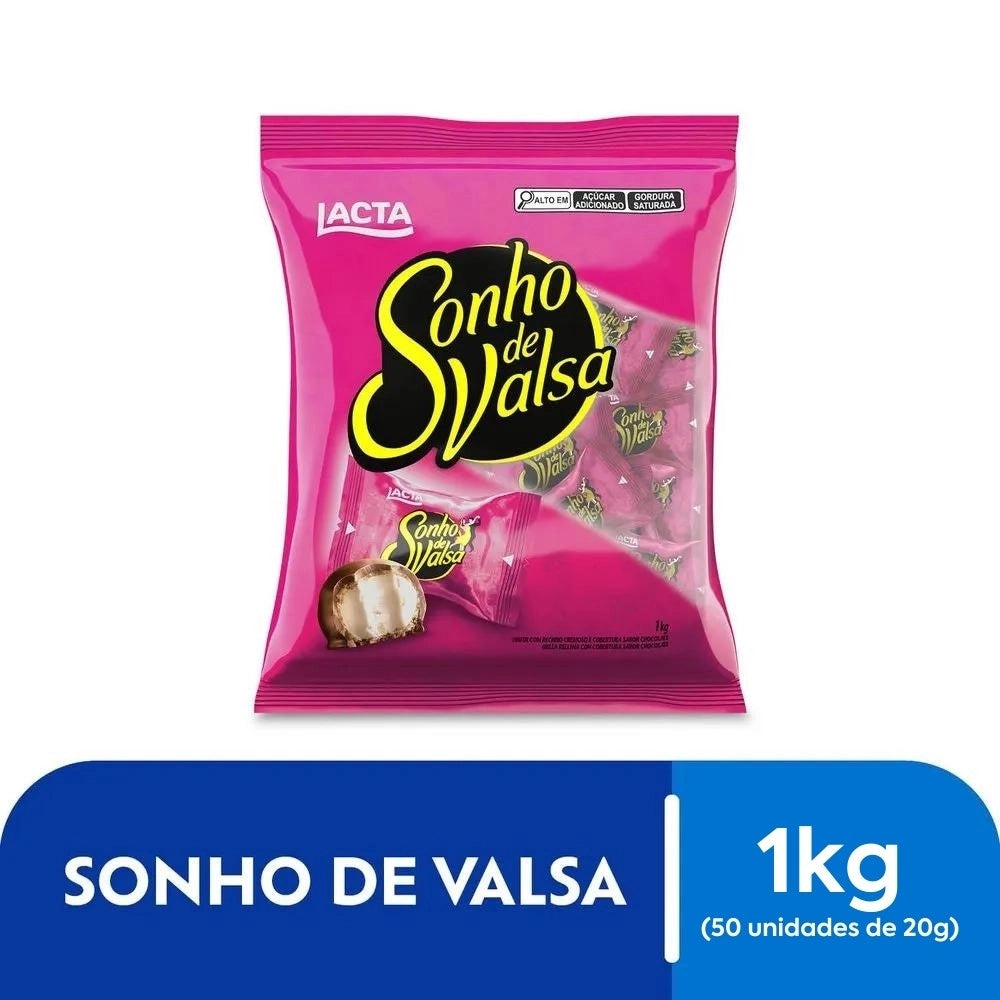 Lacta Sonho de Valsa Assorted Chocolate Bombom Pack, 1 kg / 2.2 lb Bag