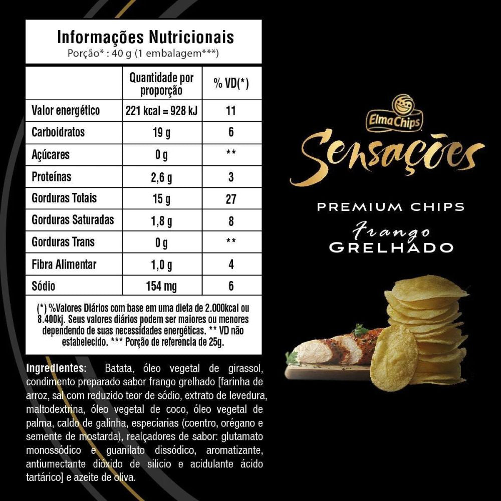 Lay's Sensações Grilled Chicken Potato Chips, 40 g / 1.41 oz Bag