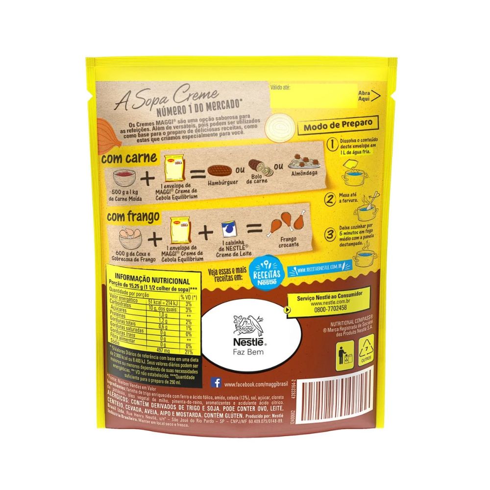 Maggi Equilibrium Onion Cream Soup Mix, 61 g / 2.15 oz Sachet