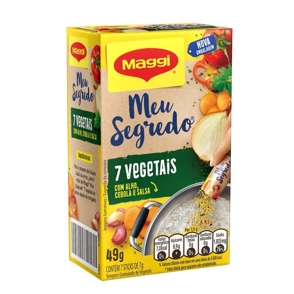 Maggi Meu Segredo 7 Vegetais Seasoning, 49 g / 1.7 oz Pack