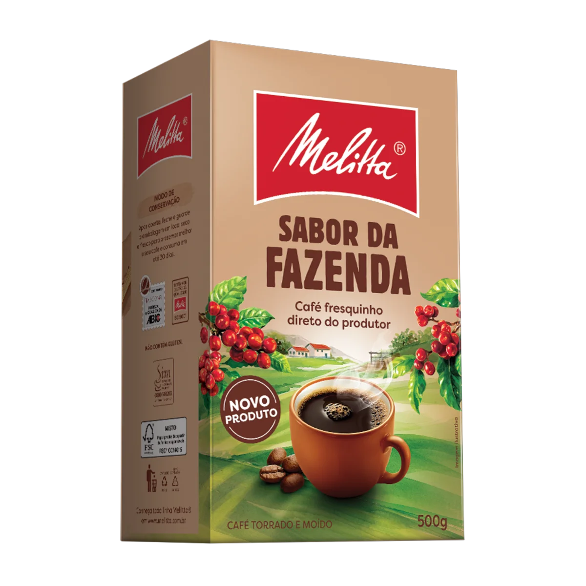 Melitta Sabor da Fazenda Café Molido Café Torrado e Moído, Caja de 500 g / 1,1 lb