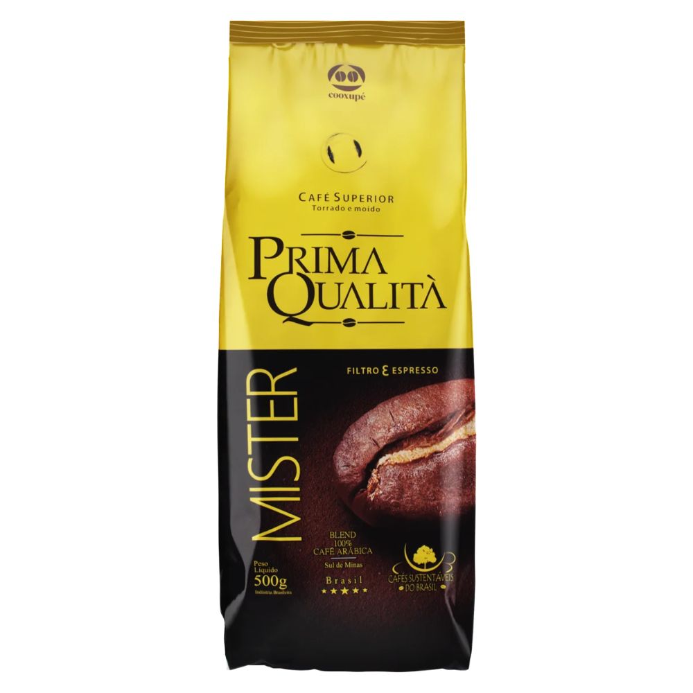 Mister Pacote Prima Qualità Café moído superior, saco de 500 g/17,6 onças