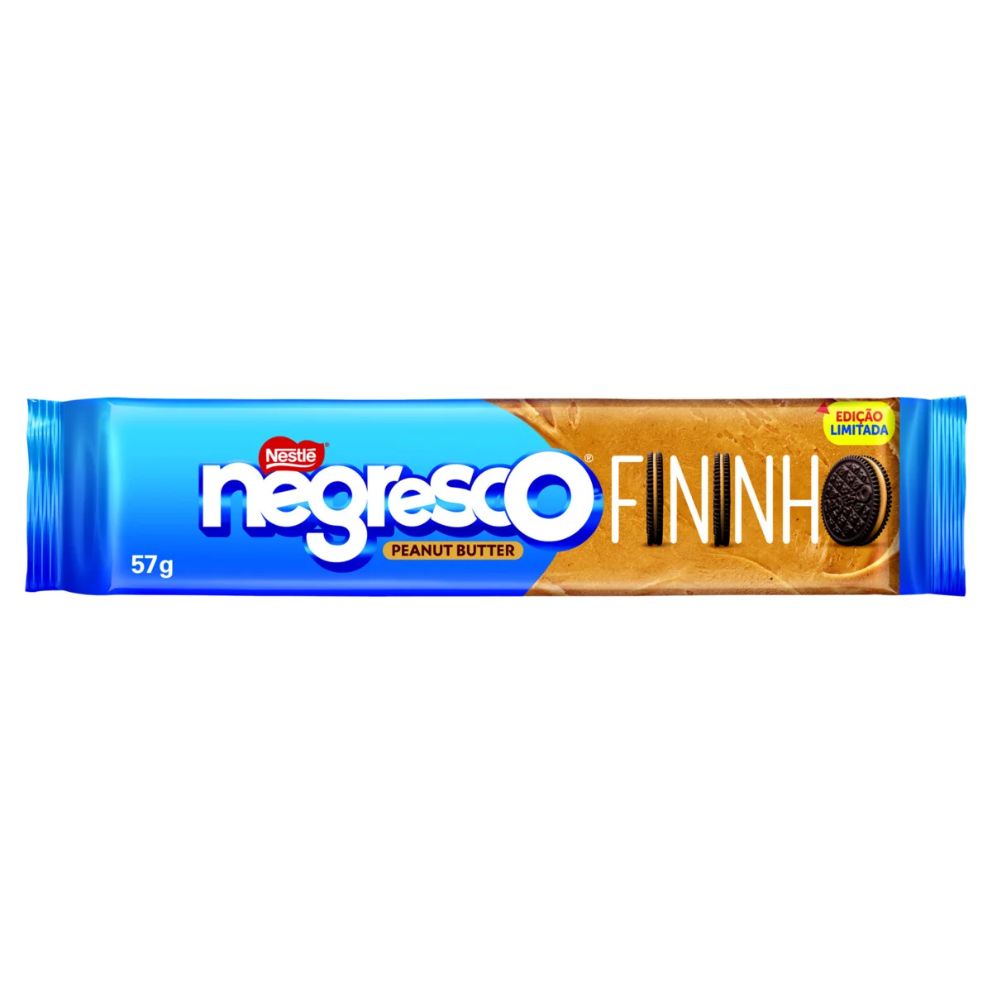 Negresco Fininho Chocolate Cookie with Peanut Butter Filling, 57 g / 2 oz Pack