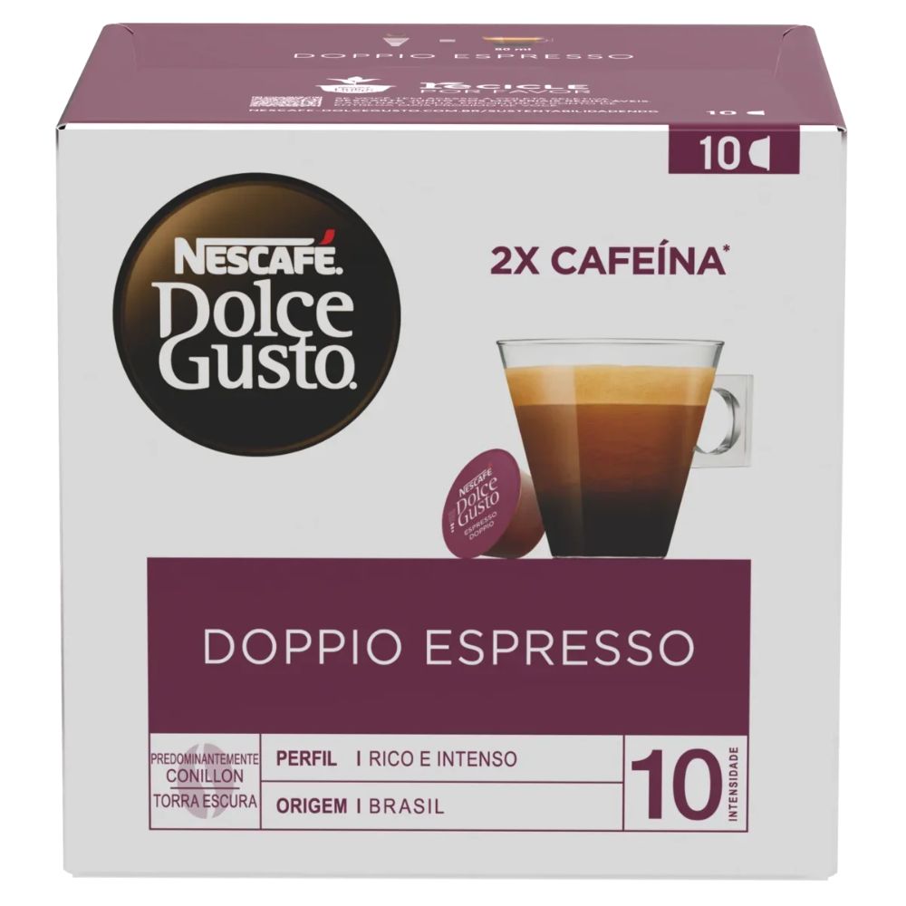 Nescafé Doppio Espresso Ground Coffee Capsules Dolce Gusto 80 g / 2.8 oz Box, 10 Units
