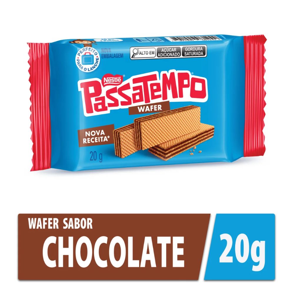 Nestle Biscoito Passatempo Mini Wafer Chocolate, 20 g / 0.7 oz