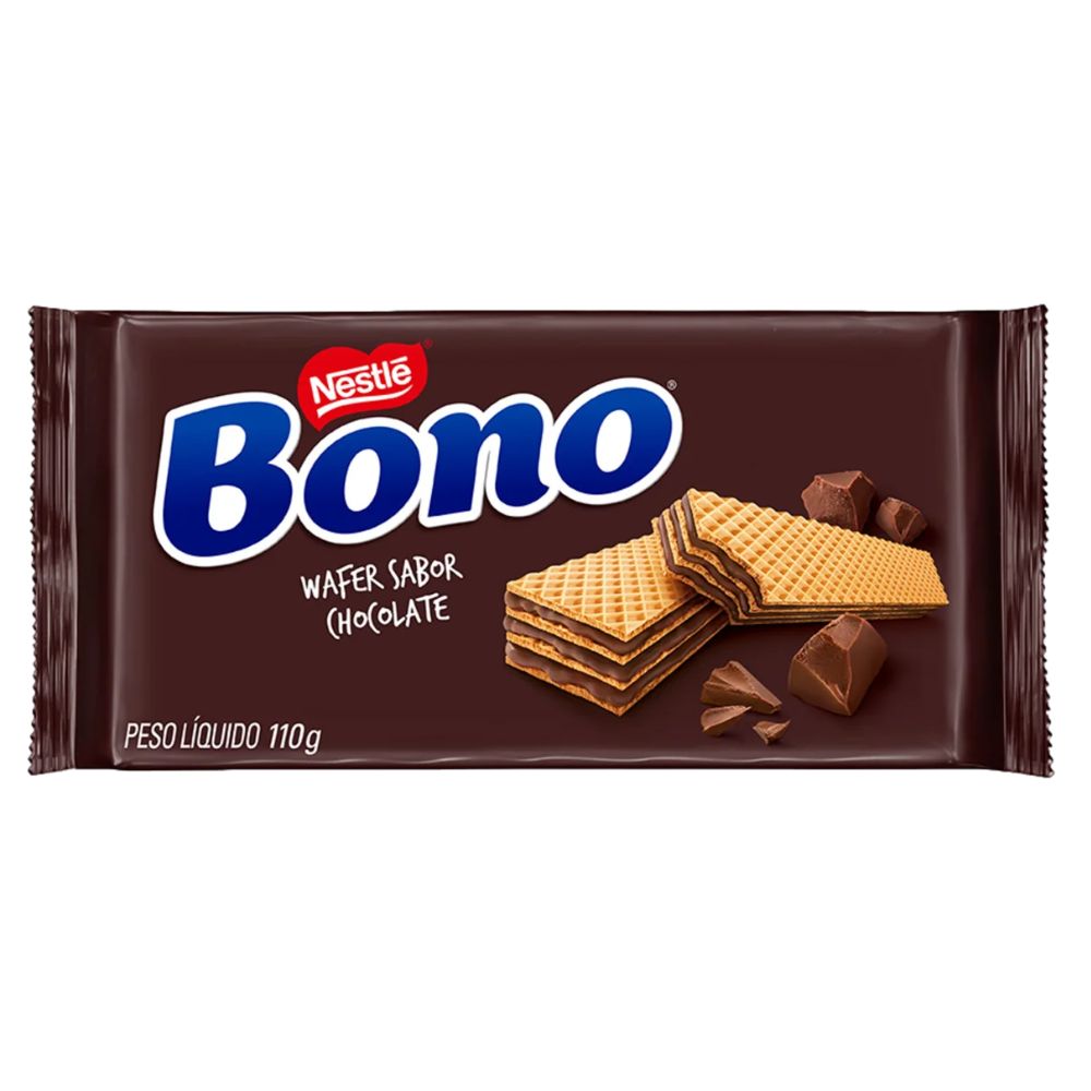 Nestlé Bono Galletas de Barquillo Rellenas de Chocolate, Paquete de 110 g / 3,88 oz