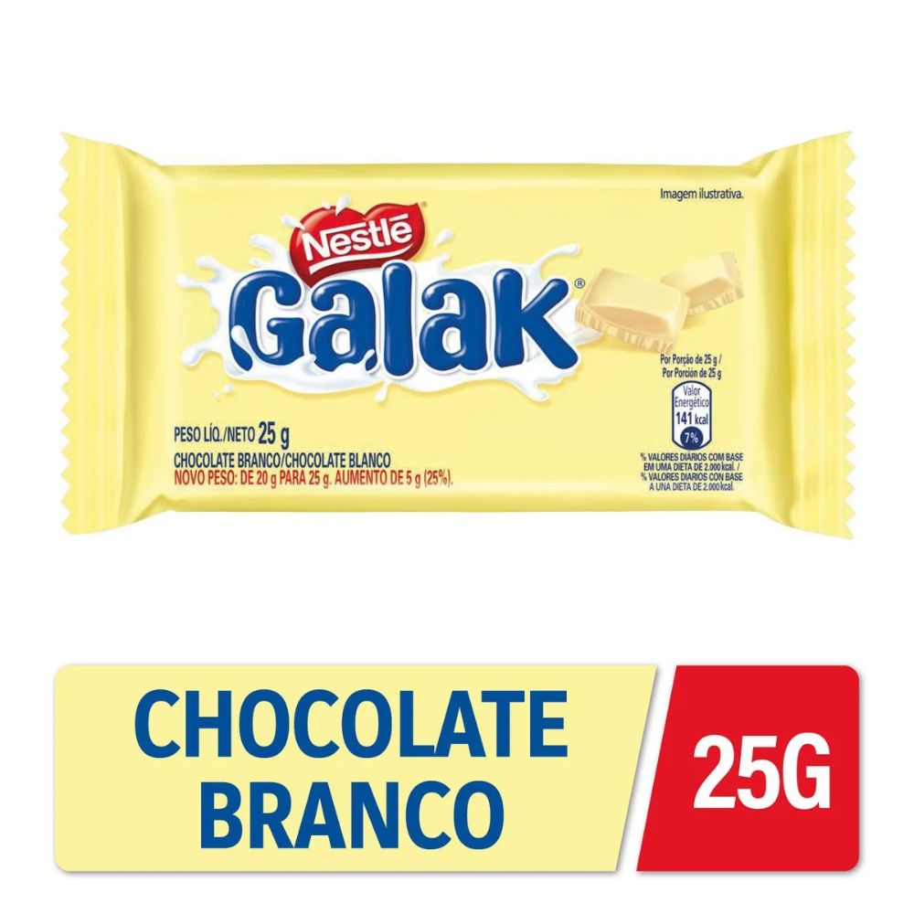 Nestlé Chocolate Branco Galak, 25 g / 0.88 oz
