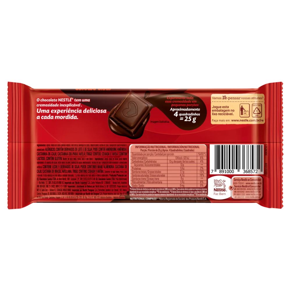 Nestlé Barra de Chocolate Negro Clásico, 80 g / 2,8 oz