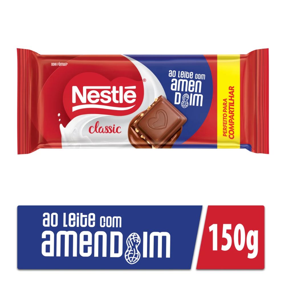 Nestlé Classic Milk Chocolate com Amendoim, Barra de 150 g / 5,3 oz