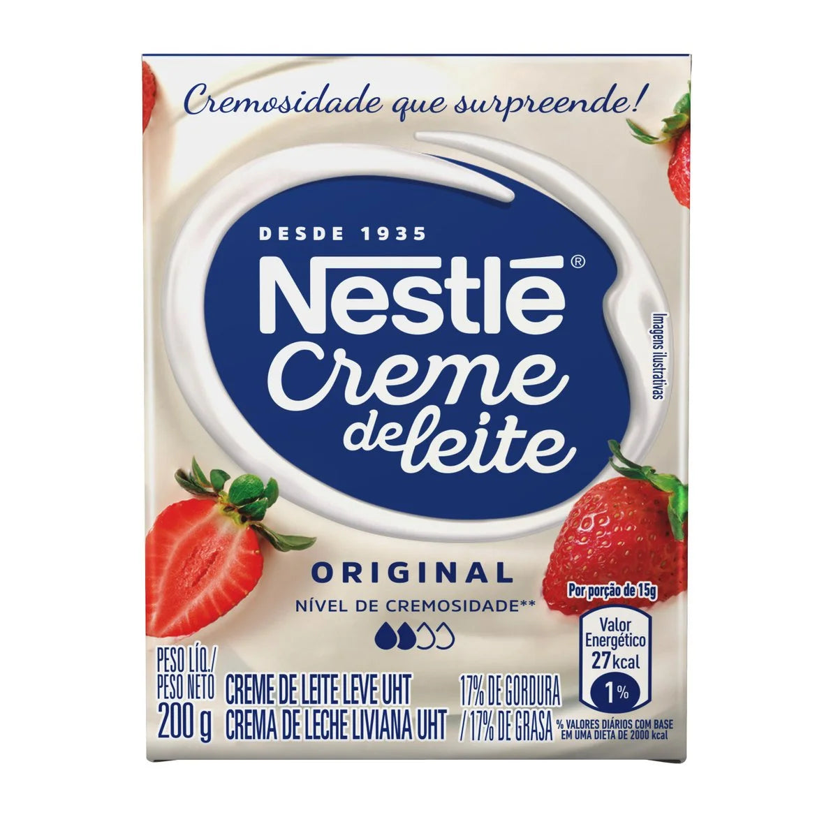 Nestlé Creme de Leite Tetra−pack, 200 g / 7.05 oz Can (pacote de 3)