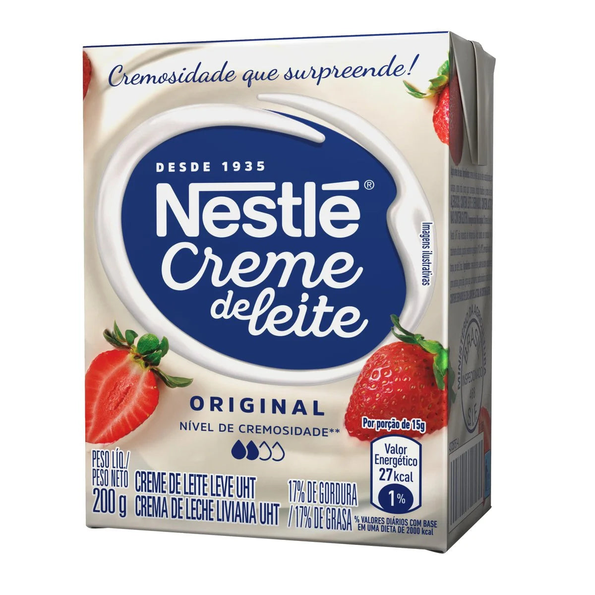 Nestlé Creme de Leite Tetra−pack, 200 g / 7.05 oz Can (pacote de 3)
