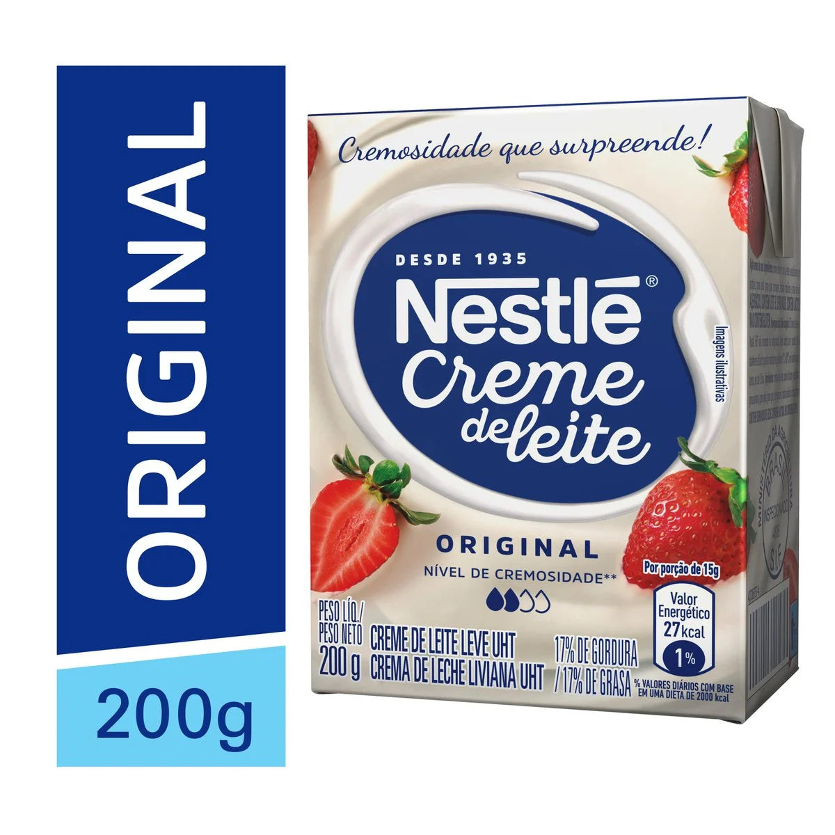 Nestlé Creme de Leite Tetra−pack, 200 g / 7.05 oz Can (pacote de 3)