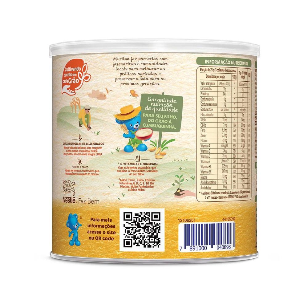 Nestlé Mucilon Infant Cereal Rice & Whole Oats, 400 g / 14.1 oz Can