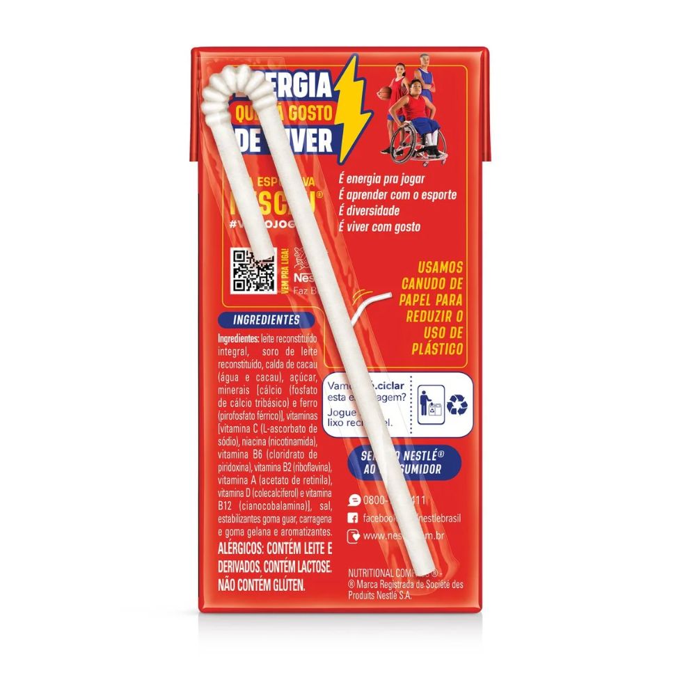 Nestlé Nescau Chocolate Flavored Milk Beverage, 180 ml / 6.1 oz