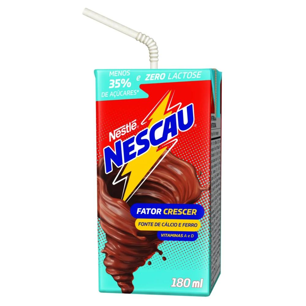 Nestlé Nescau Zero Lactose UHT Chocolate Milk Drink, 180 ml / 6.1 oz Box