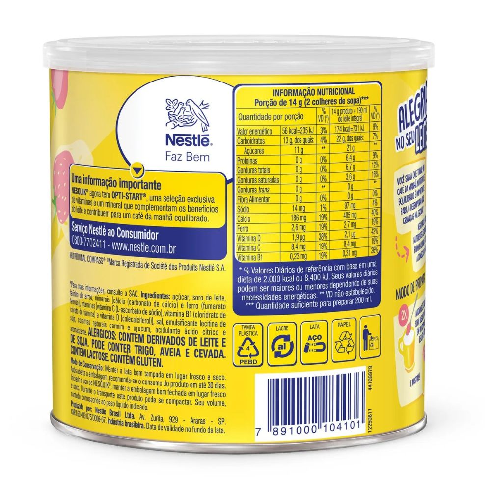 Nestlé Nesquik Strawberry Flavored Powder Drink Mix, 380 g / 13.4 oz