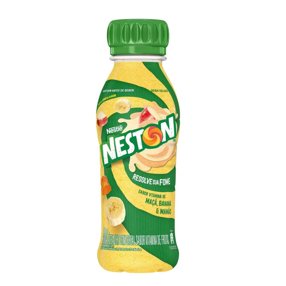 Nestlé Neston Apple, Banana & Papaya Flavored Milk Beverage, 280 ml / 9.5 oz Bottle