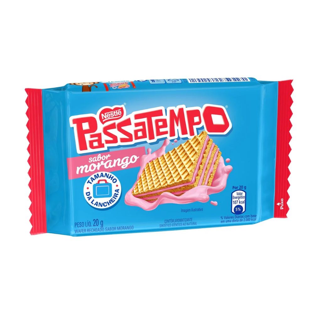Nestlé Passatempo Mini Wafer Strawberry Cookies, 20 g / 0.7 oz Pack