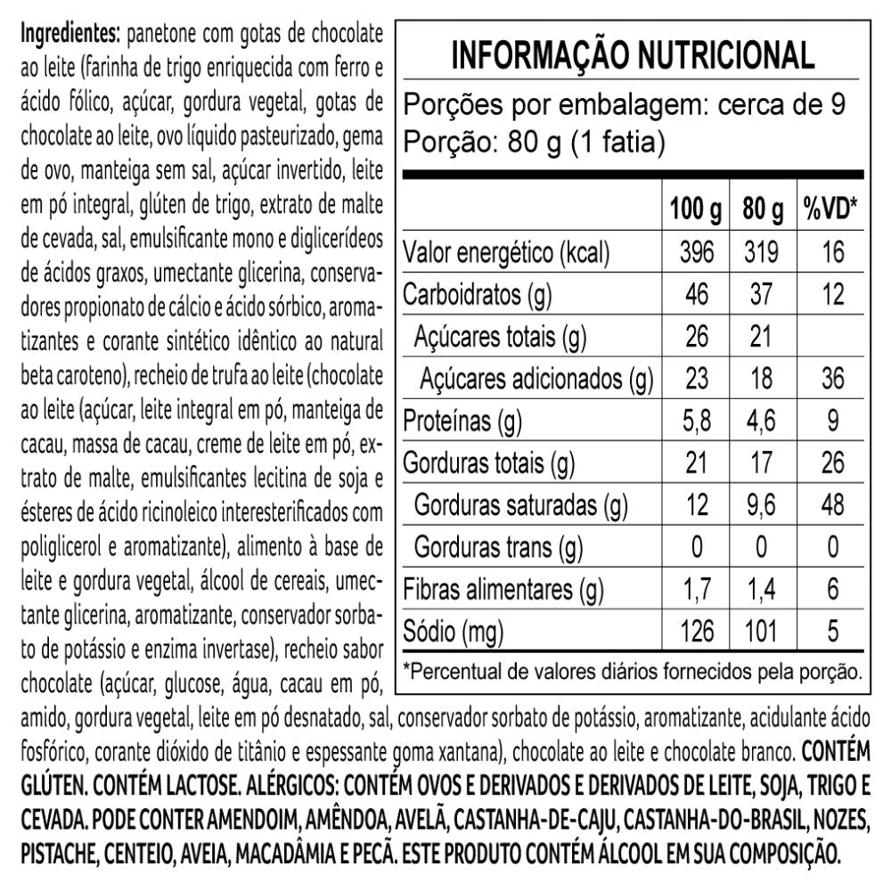 Dreams Panetone Truffled with Milk Chocolate Chips, 750 g / 1.65 lb