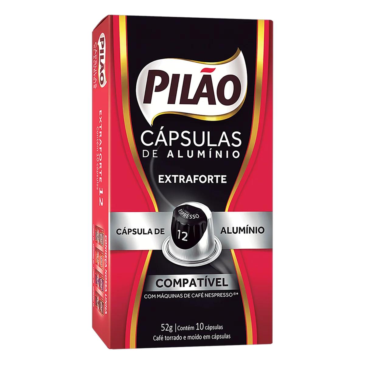 Pilão Espresso Extra Strong Coffee Capsules, 52 g / 1.83 oz Box