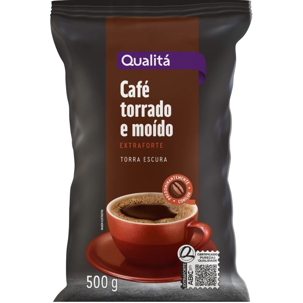 Qualitá Café Moído Extraforte Café Torrado, Saco de 500 g / 17.6 oz