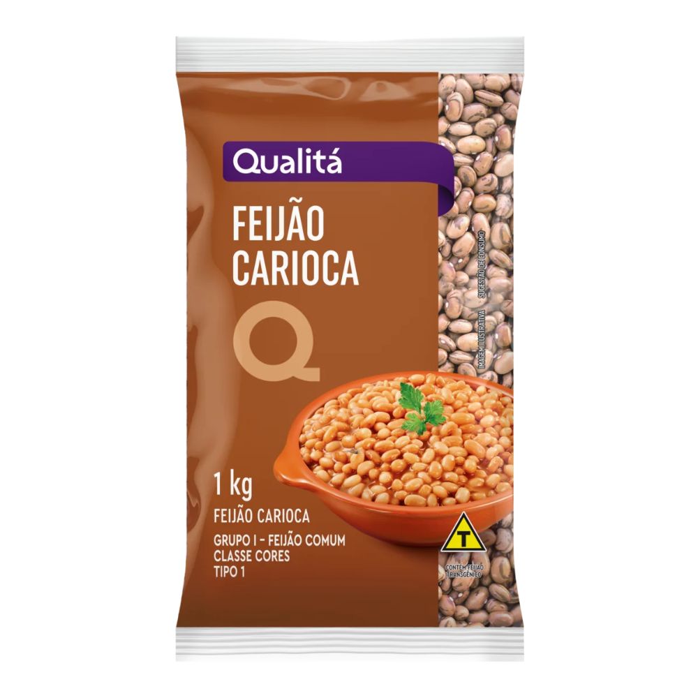Qualitá Feijão Carioca Tipo 1 Núcleos, Bolsa de 1 kg / 35,2 oz