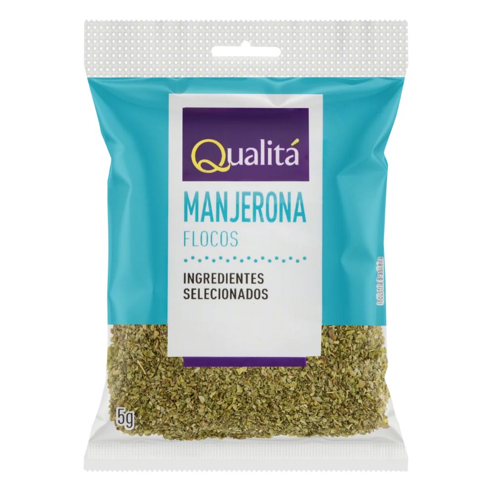 Qualitá Marjoram Flakes Manjerona em Flocos – Dried Spice, 5 g / 0.17 oz