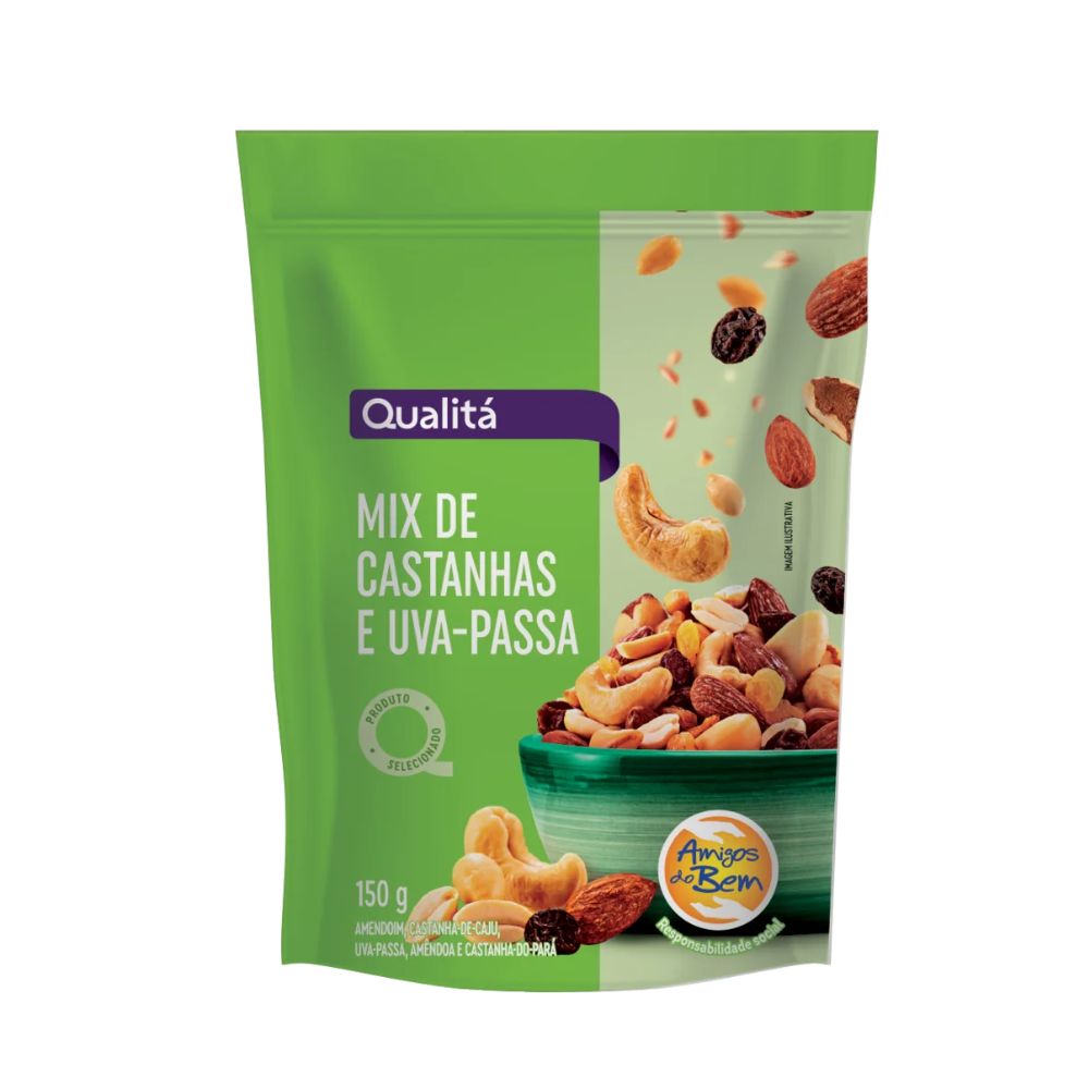 Qualitá Mixed Nuts & Raisins Snack, 150 g / 5.3 oz bag