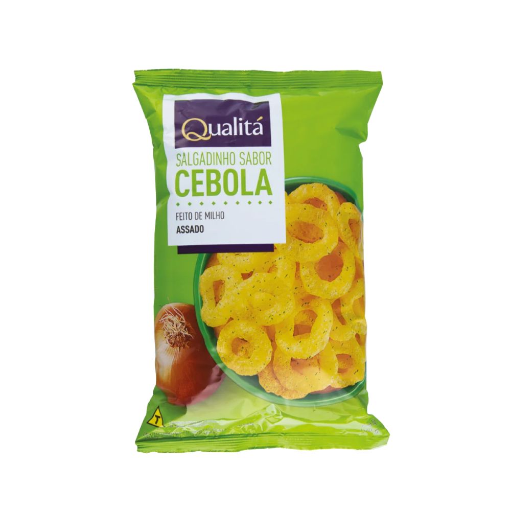 Qualitá Onion Flavored Corn Snack, 100 g / 3.5 oz bag