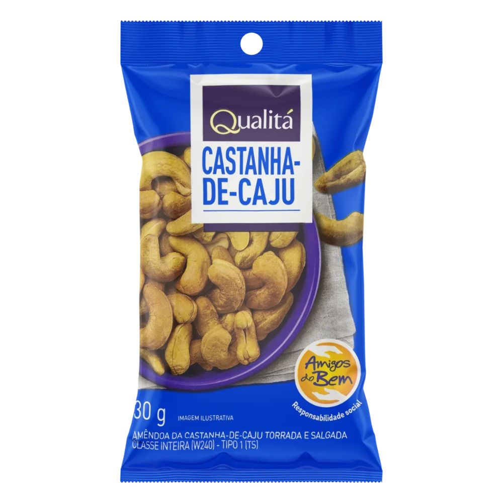 Qualitá Roasted & Salted Cashew Nuts Type 1, 30 g / 1.06 oz Pack