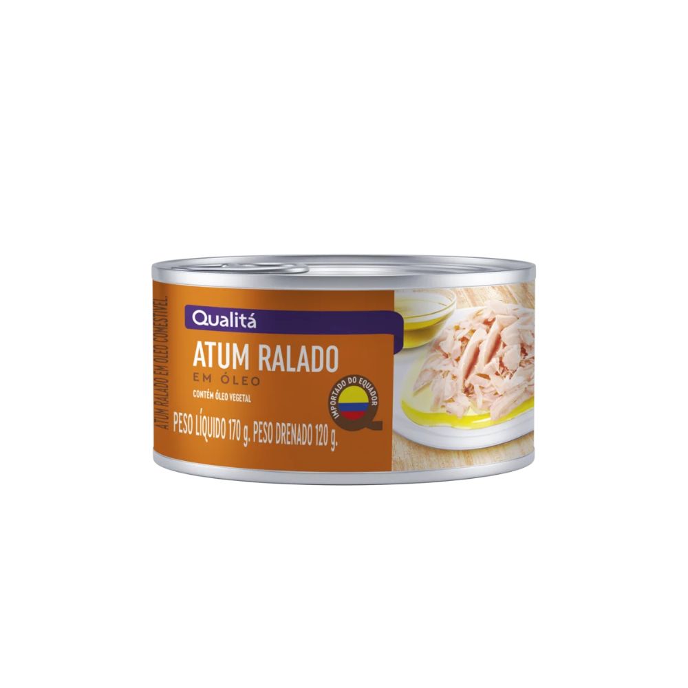 Qualitá Shredded Tuna in Natural Brine, 120 g / 4.2 oz can