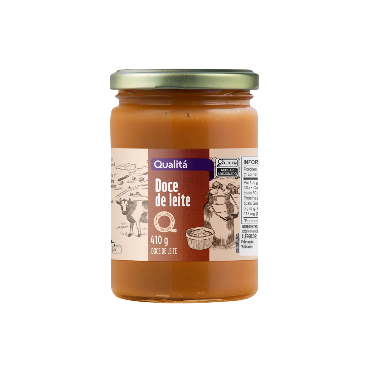 Qualitá Tradicional Doce de Leite Cremoso, Frasco de Vidro 410 g